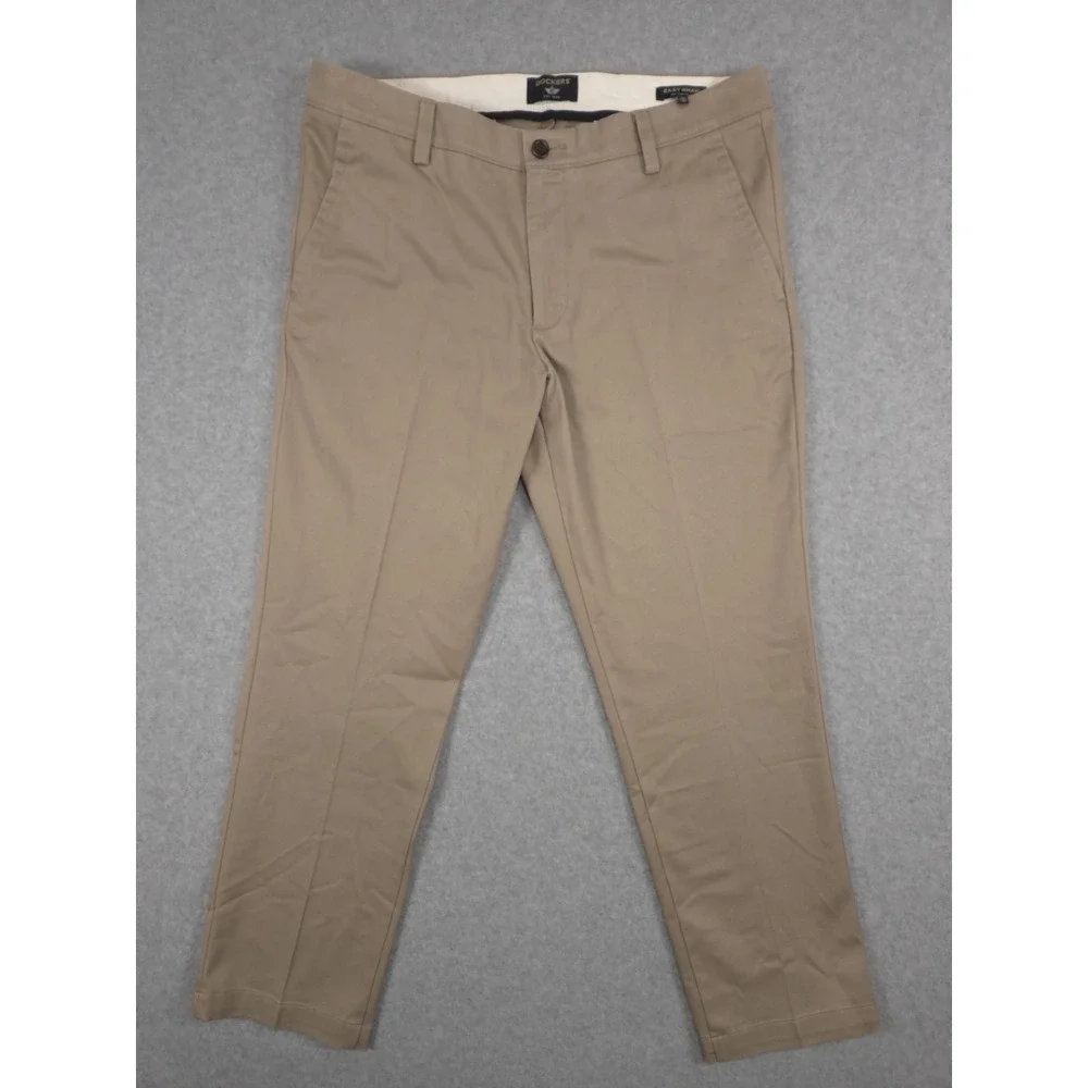 Dockers Mens 34x29 Beige Tan Easy Khaki Chino Casual Flat Front Pants School